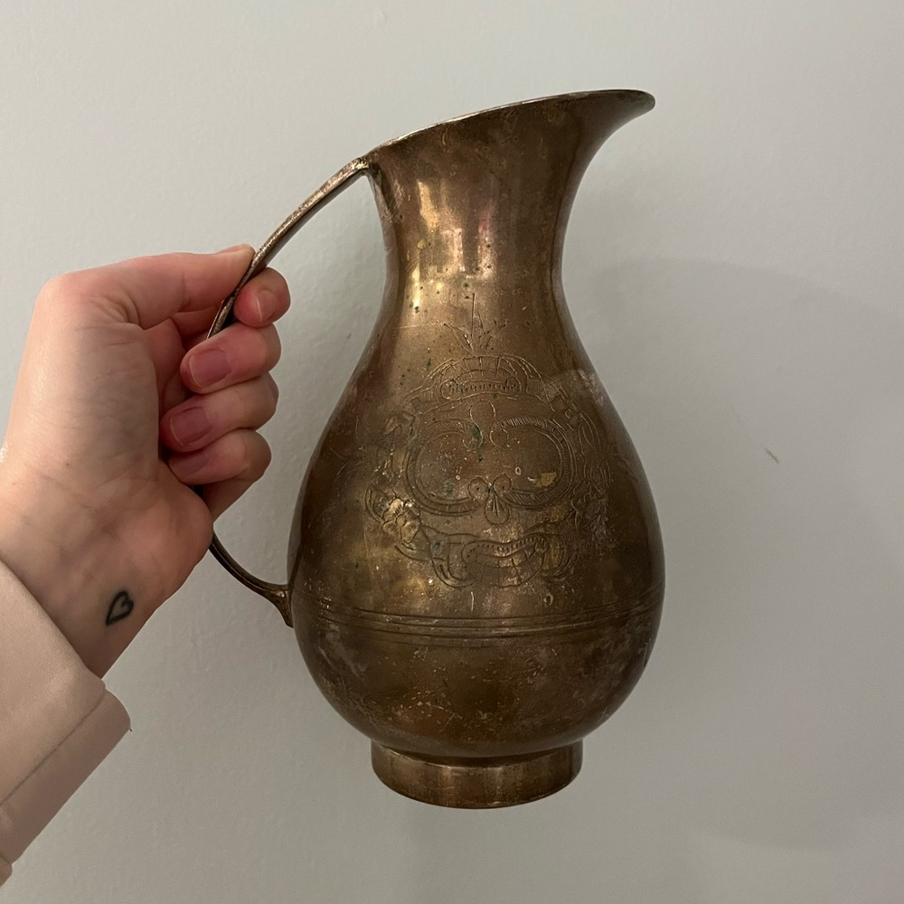 Vintage EPNS Etched Water Pitcher.